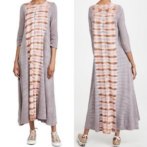 RAQUEL ALLEGRA cotton jersey 3/4 sleeve Drama maxi dress in "Tiger"